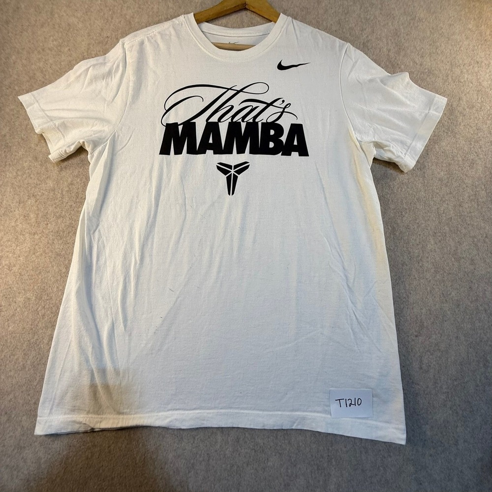Nike Kobe Bryant Thats Mamba T-Shirt Mens Large White Sheath Logo Basketball Tee